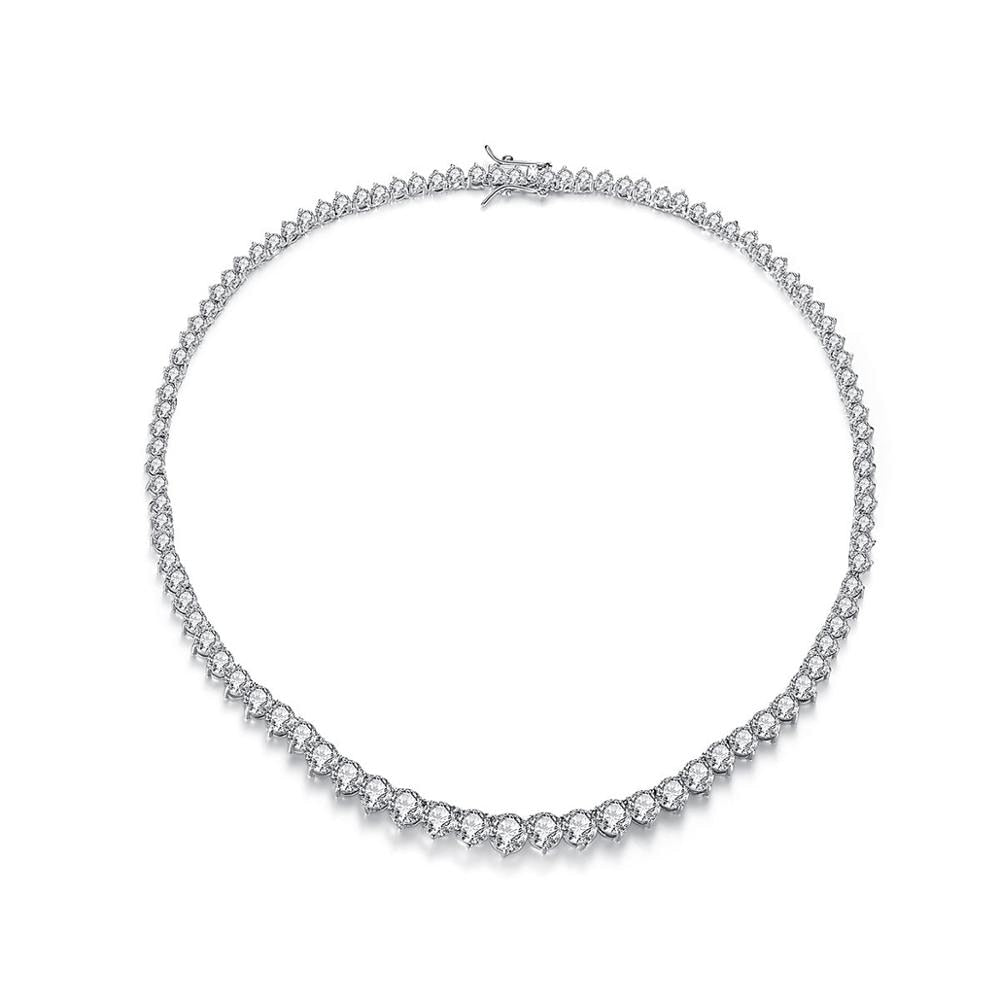 Trendy Lovers Necklace Lab Diamond Cz Stone White Gold Filled chorker Pendant Necklaces for Women Bridal Party Wedding jewelry
