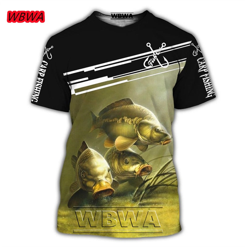 Men and Ladies t-shirt popular custom 3D prints of fish / FREE Shipping