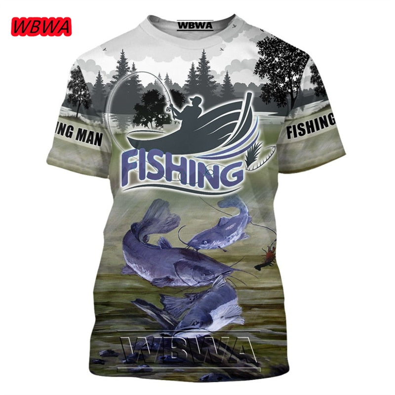 Men and Ladies t-shirt popular custom 3D prints of fish / FREE Shipping