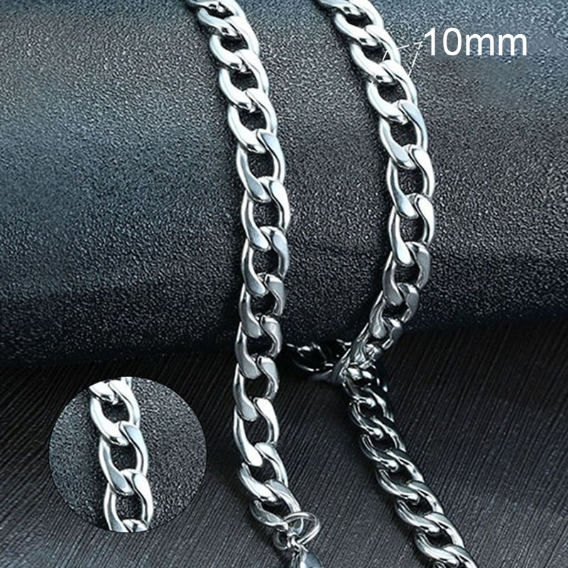 Vnox Cuban Link Chain Necklace Stainless Steel Gold or Silver / Buy 5 get 1 FREE / Enter Code RC7A4FPXGSRC /Free Shipping