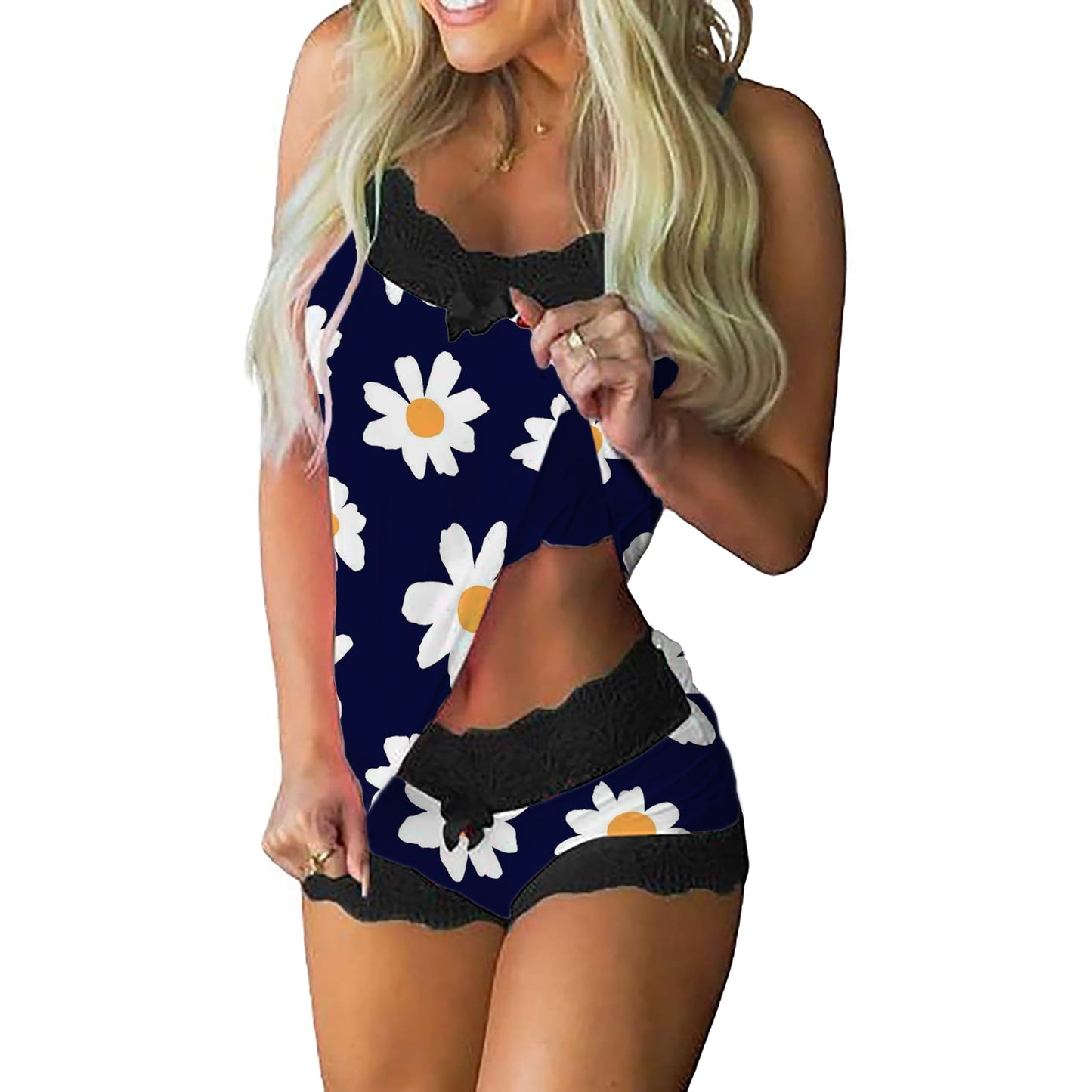 Ladies sexy Pajamas Sleeveless top and panties / Lingerie Sleepwear / FREE Shipping
