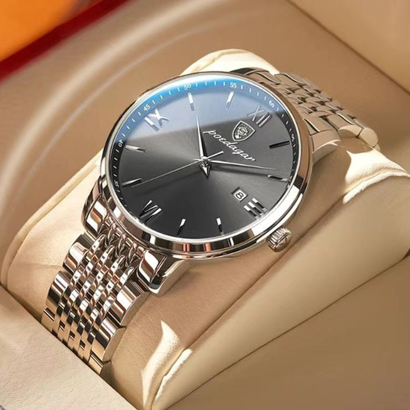 POEDAGAR Men's Quartz Watch / Waterproof / Luminous / Stainless Steel , enter Discount Code 1QFX86VKJ1AS Buy 1 get 1 FREE / FREE Shipping