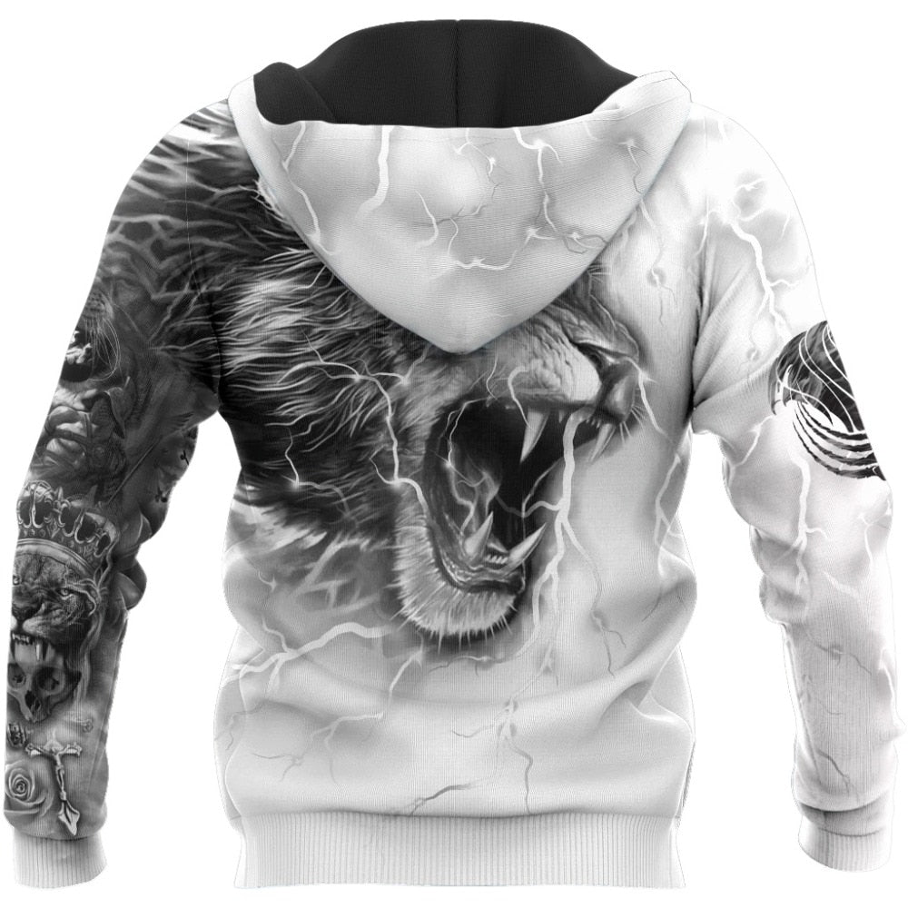 Ladies / Men's hoodie with Lion and 3D animal images Streetwear Fashion / FREE shipping