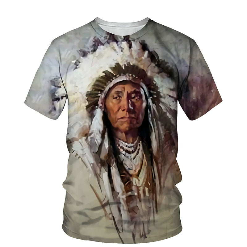 Men's fashion Indian Culture 3D Short Sleeve Casual T-shirts / FREE Shipping