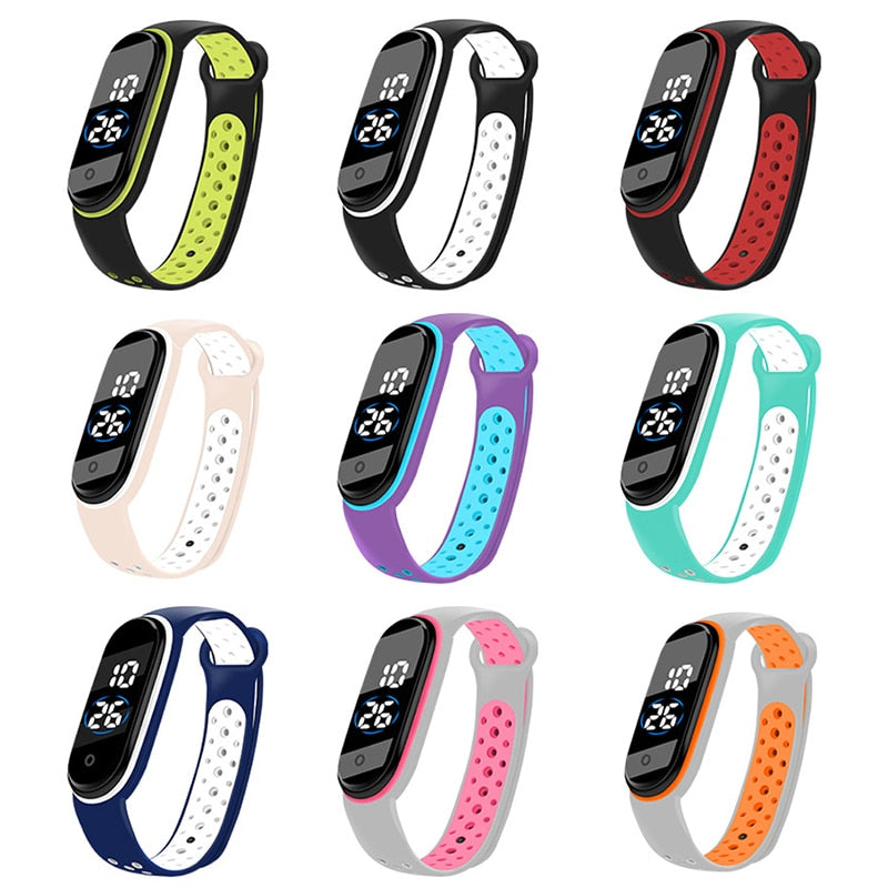 Fashion Sports Watch For Children girls/boys Waterproof Led Digital Watch Ultra-light Silicone Strap Teen Boys Girls WristWatch Unisex