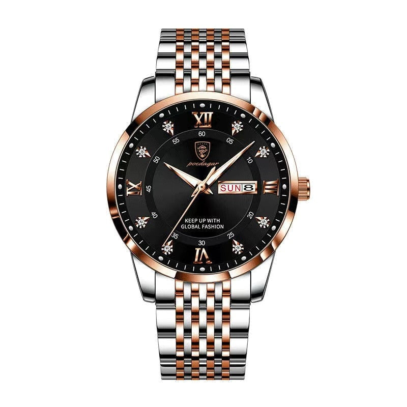 POEDAGAR Men's wrist Watch Stainless Steel / waterproof / Luminous Date , enter Discount Code BSATYMPNPZBQ Buy 1 get 1 FREE / FREE Shipping