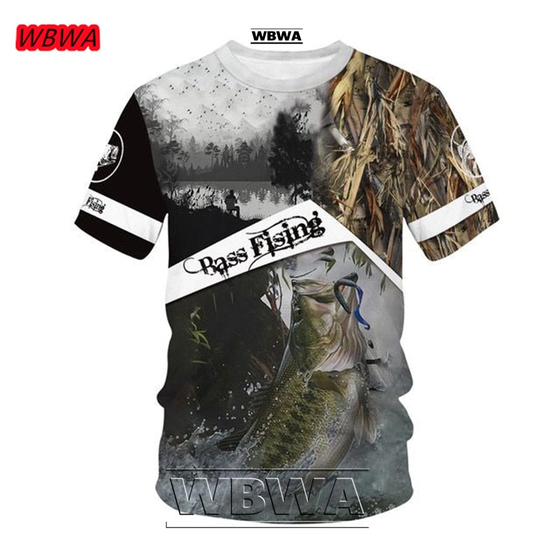 Men and Ladies t-shirt popular custom 3D prints of fish / FREE Shipping