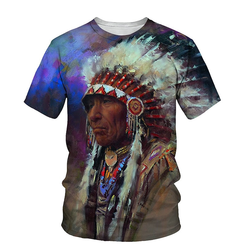 Men's fashion Indian Culture 3D Short Sleeve Casual T-shirts / FREE Shipping