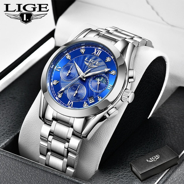 LIGE beautiful elegant Ladies Watch / Waterproof/ Rose Gold Steel Strap / Top Brand Bracelet