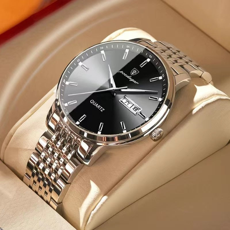 POEDAGAR Men's Quartz Watch / Waterproof / Luminous / Stainless Steel , enter Discount Code 1QFX86VKJ1AS Buy 1 get 1 FREE / FREE Shipping