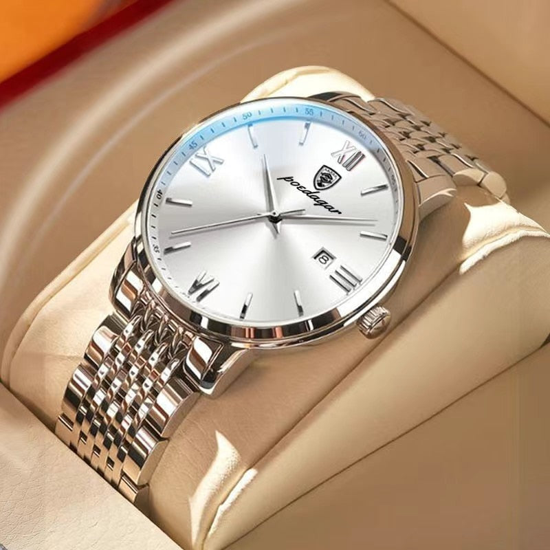 POEDAGAR Men's Quartz Watch / Waterproof / Luminous / Stainless Steel , enter Discount Code 1QFX86VKJ1AS Buy 1 get 1 FREE / FREE Shipping