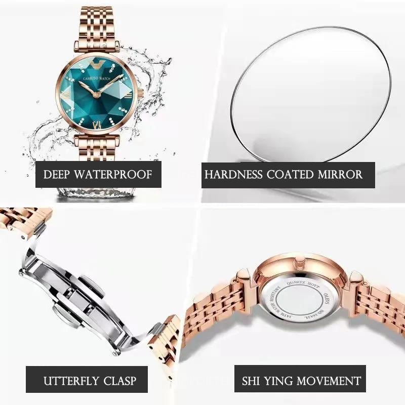 POEDAGAR 9313 Elegant Ladies Watch with sparkling Diamonds-luminous/FREE Shipping