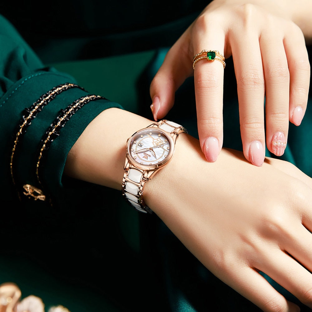 OLEVS beautiful elegant Watches for Women Camellia / Quartz / Japan Movement / 30M Waterproof