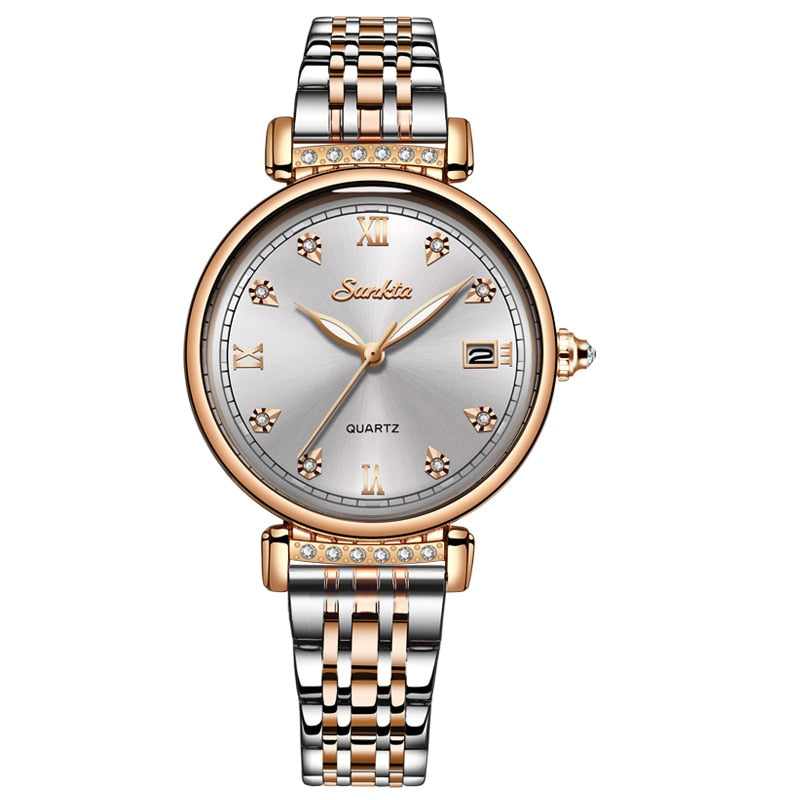 SUNKTA beautiful elegant New Rose Gold watches for Women - Quartz / FREE Shipping