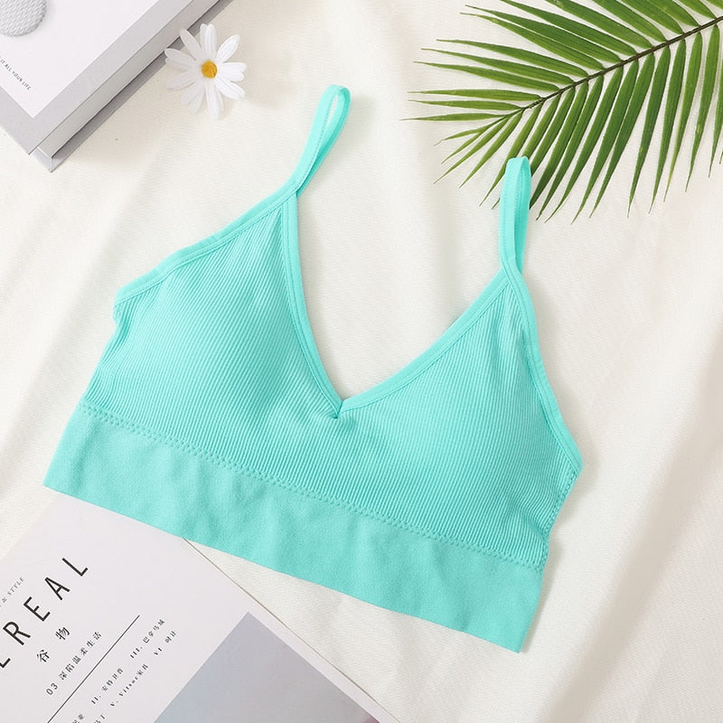 Ladies sexy Sport Tube Top Streetwear Seamless Tee Bra / enter Discount Code NMN8K5YN3XE0 BUY 4 get 1 FREE / FREE Shipping
