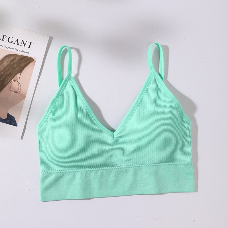 Ladies sexy Sport Tube Top Streetwear Seamless Tee Bra / enter Discount Code NMN8K5YN3XE0 BUY 4 get 1 FREE / FREE Shipping
