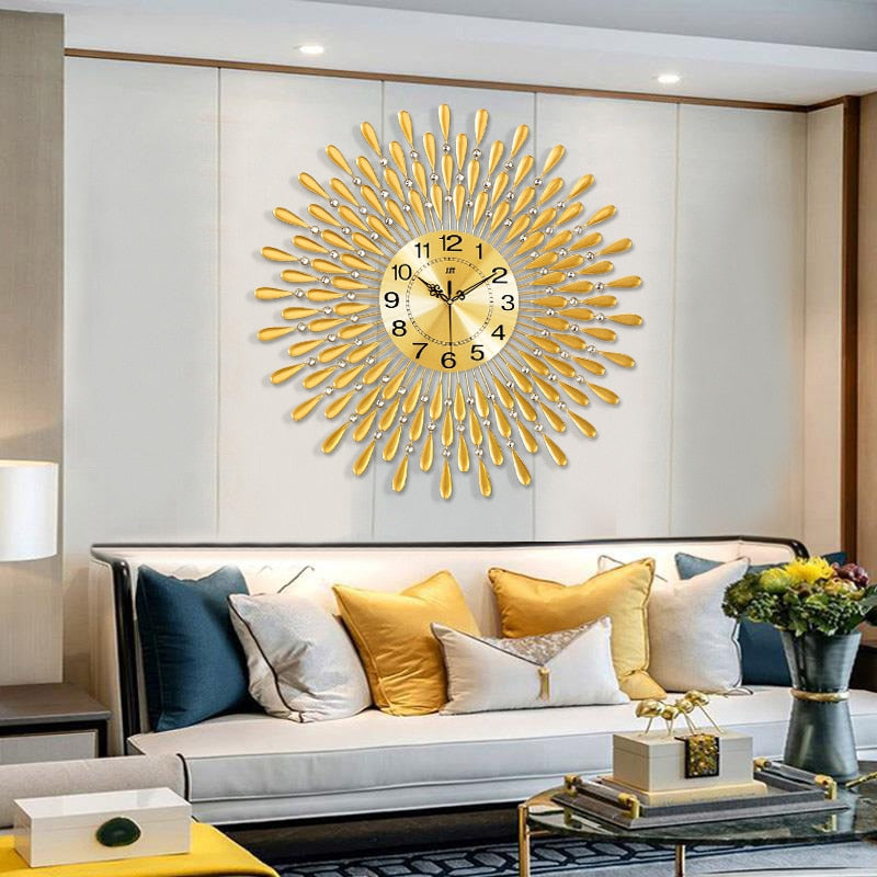 Crystal Sun Modern Style Wall Clock 38X38cm home or Office / FREE Shipping