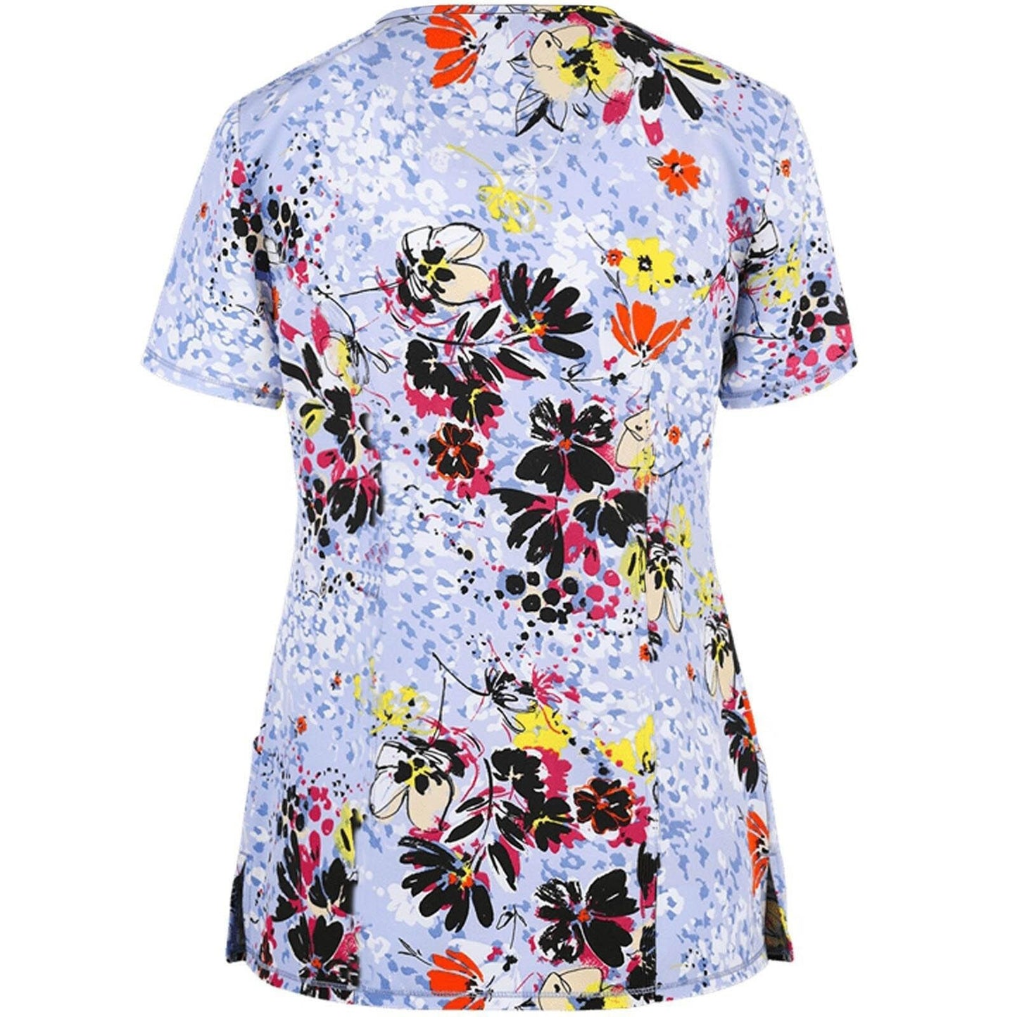 Women Short Sleeve Scrub V Neck Flower Prints Top Medical uniform / enter Discount Code FFMGF5WM6S41 BUY 4 get 1 FREE / FREE Shipping - tracking available