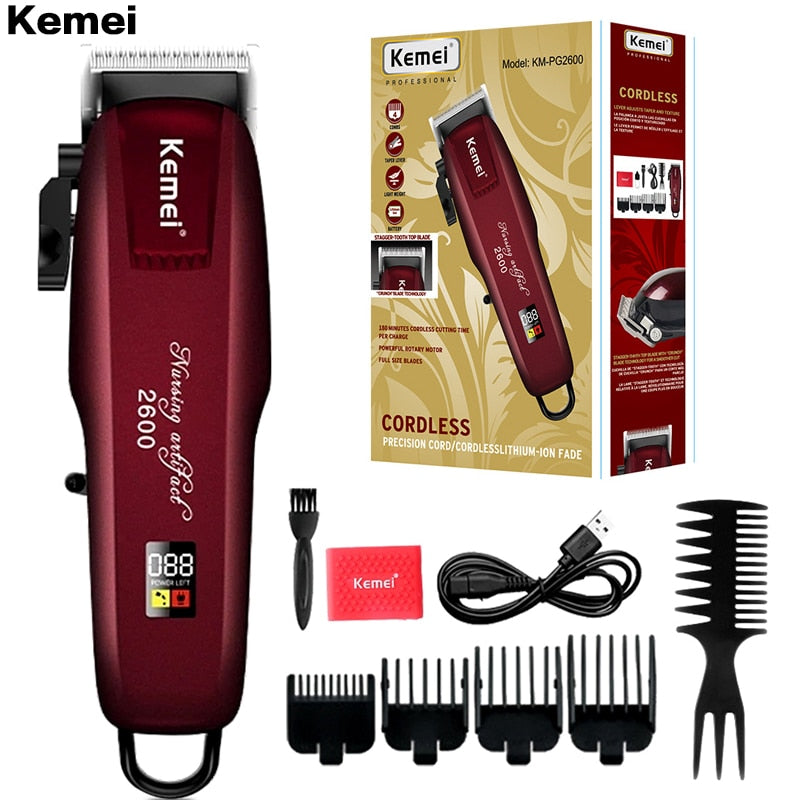 Kemei Professional Electric Hair Clipper / Cutting Wireless Trimmer , rechargeable / FREE Shipping