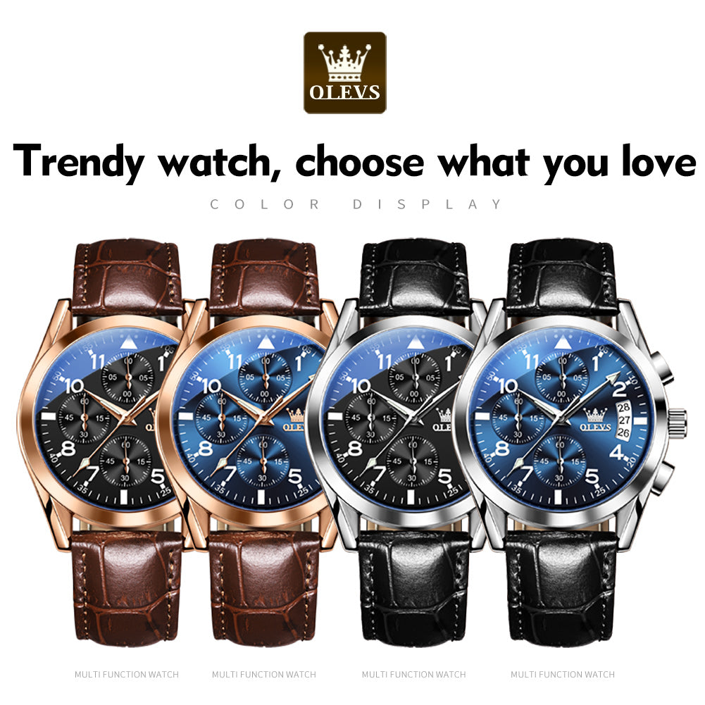 OLEVS Luxury Men's Watche,/ Waterproof / Luminous Quartz /