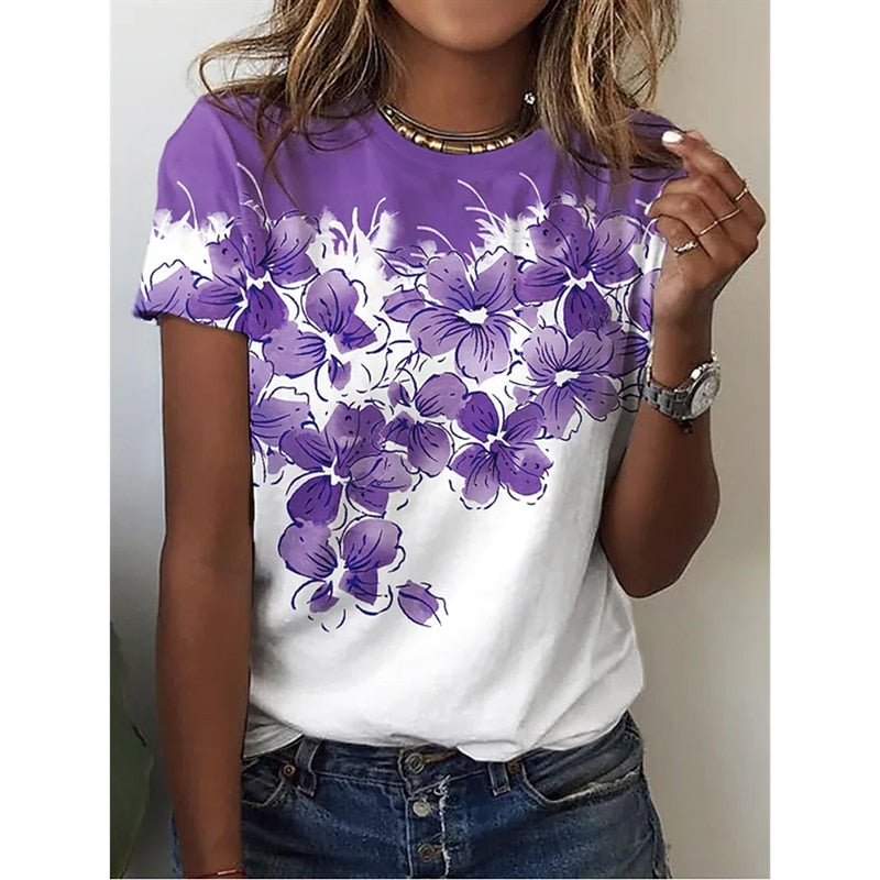 Ladies Beautiful sexy floral prints for blouse / t-shirt top comfortable / enter Discount Code RYNTGQJRZ81V BUY 4 get 1 FREE / FREE Shipping
