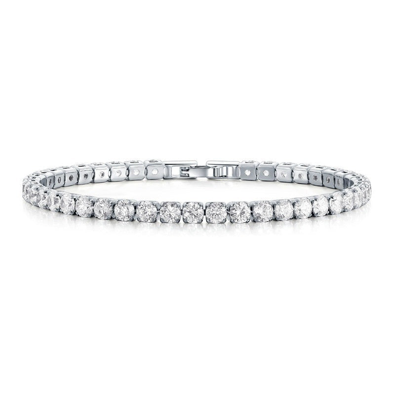 4mm Rhinestones Tennis Bracelet 19cm Gold Silver Color Bracelet / Free Shipping