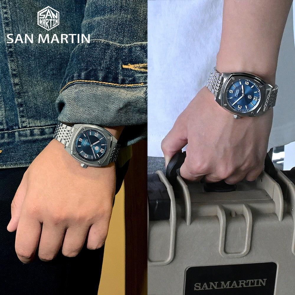 San Martin 39.5mm Original Sports Style High Quality Classic Luxury Men Mechanical Dive Watches Sapphire 10Bar BGW-9