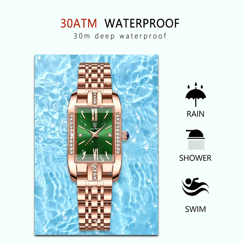 POEDAGAR Elegant Ladies Watch with 32 sparkling Diamonds-luminous/ FREE Shipping
