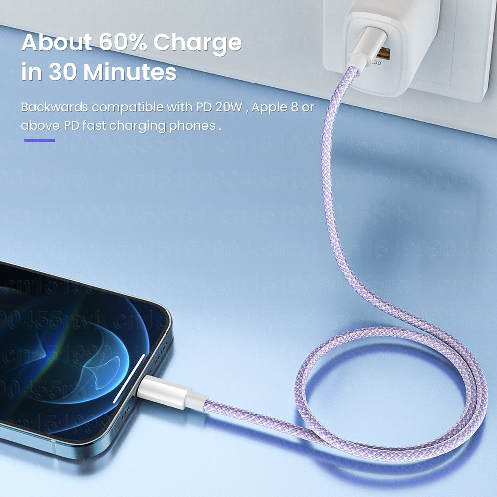 20W PD USB C Cable for iPhone 14 13 12 Pro Max Fast Charging/ Buy 4 get 1 FREE/ Enter Code WH4SE1NTD13K /Free Shipping