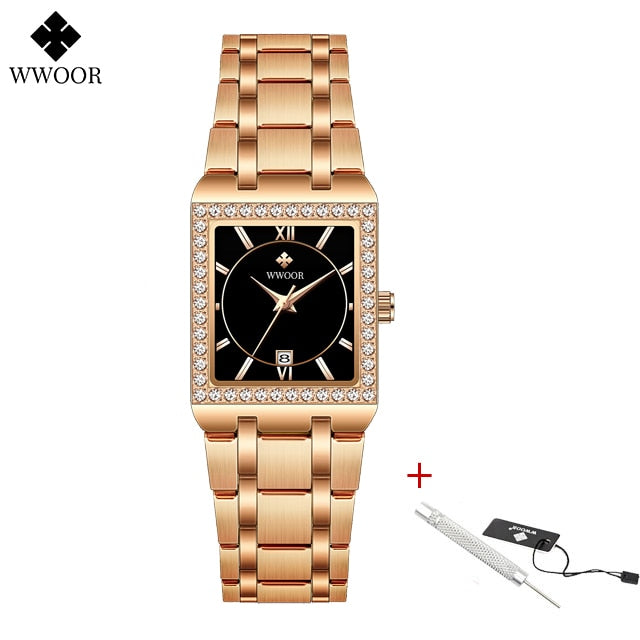 WwOOR beautiful Gold 8858 Watches for Women / enter discount code 8DHRGX9DAJT2 Buy 1 get 1 FREE / FREE Shipping