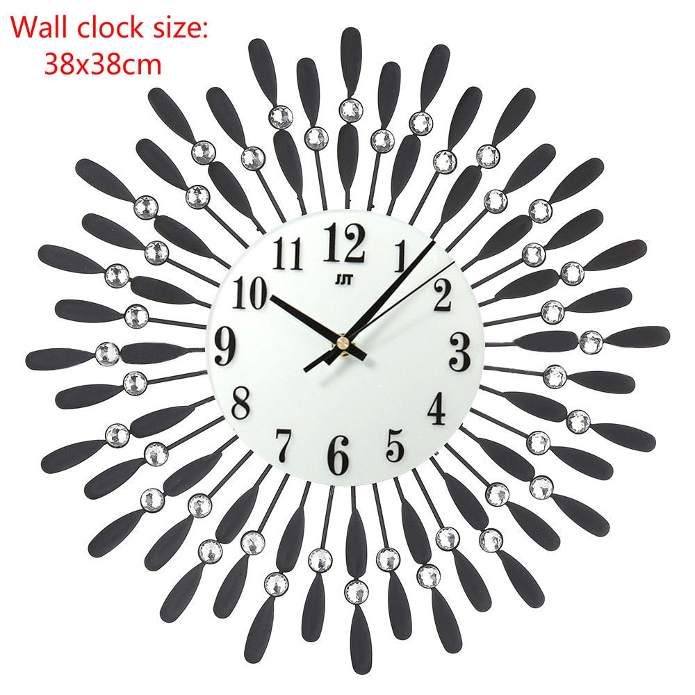Crystal Sun Modern Style Wall Clock 38X38cm home or Office / FREE Shipping