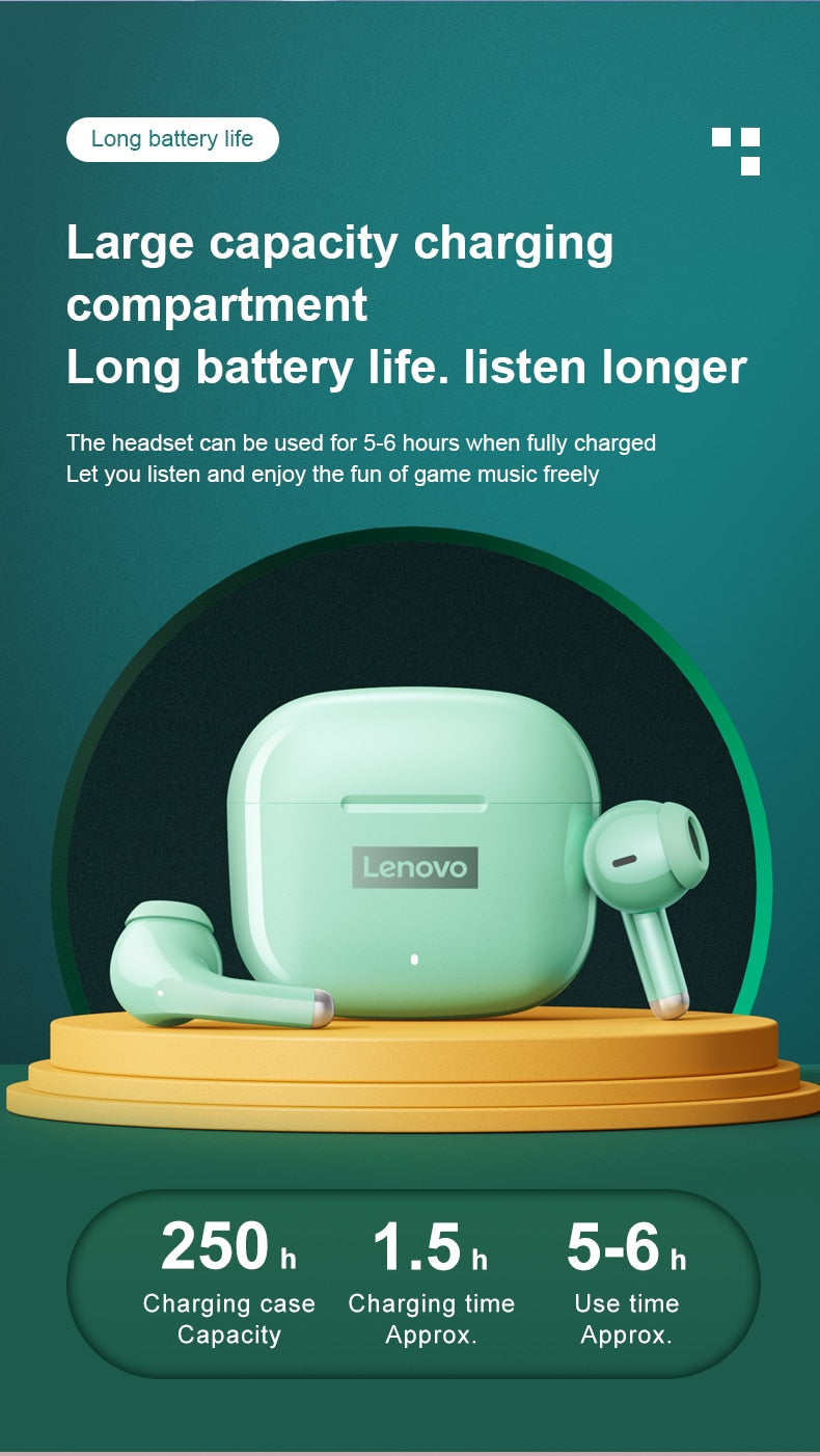 Lenovo LP40 Pro Bluetooth 5.1 Wireless Head/earphones , Microphone, Music TWS Headset / Buy 3 get 1 FREE / Enter Code ER57K3SYQ7EV / FREE Shipping