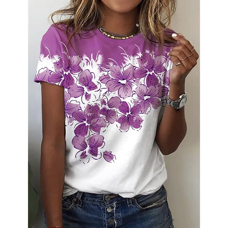 Ladies Beautiful sexy floral prints for blouse / t-shirt top comfortable / enter Discount Code RYNTGQJRZ81V BUY 4 get 1 FREE / FREE Shipping