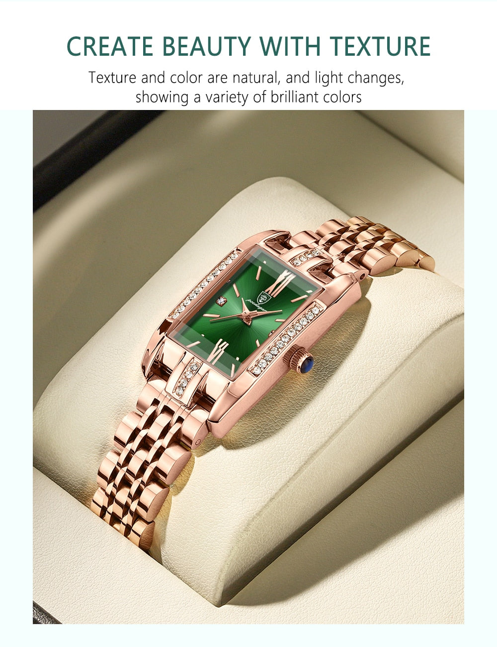 POEDAGAR Elegant Ladies Watch with 32 sparkling Diamonds-luminous/ FREE Shipping