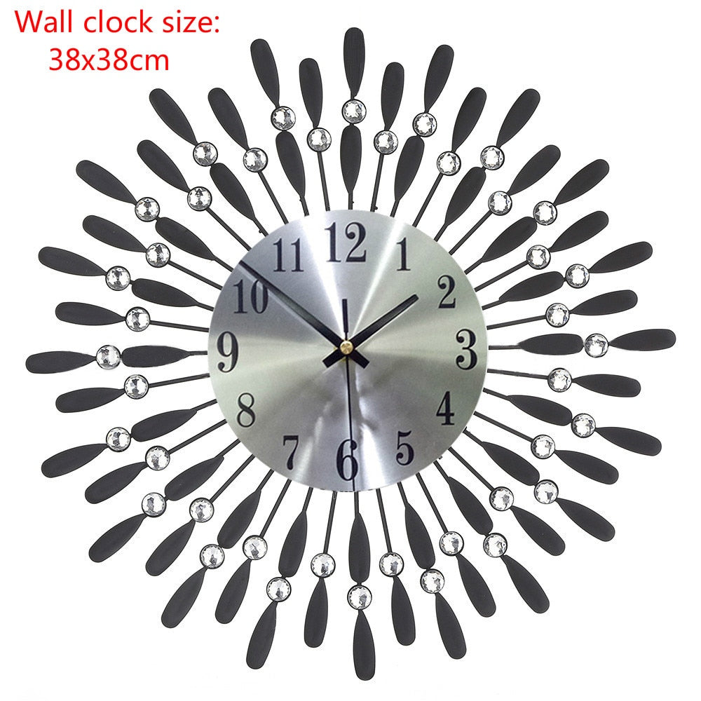 Crystal Sun Modern Style Wall Clock 38X38cm home or Office / FREE Shipping