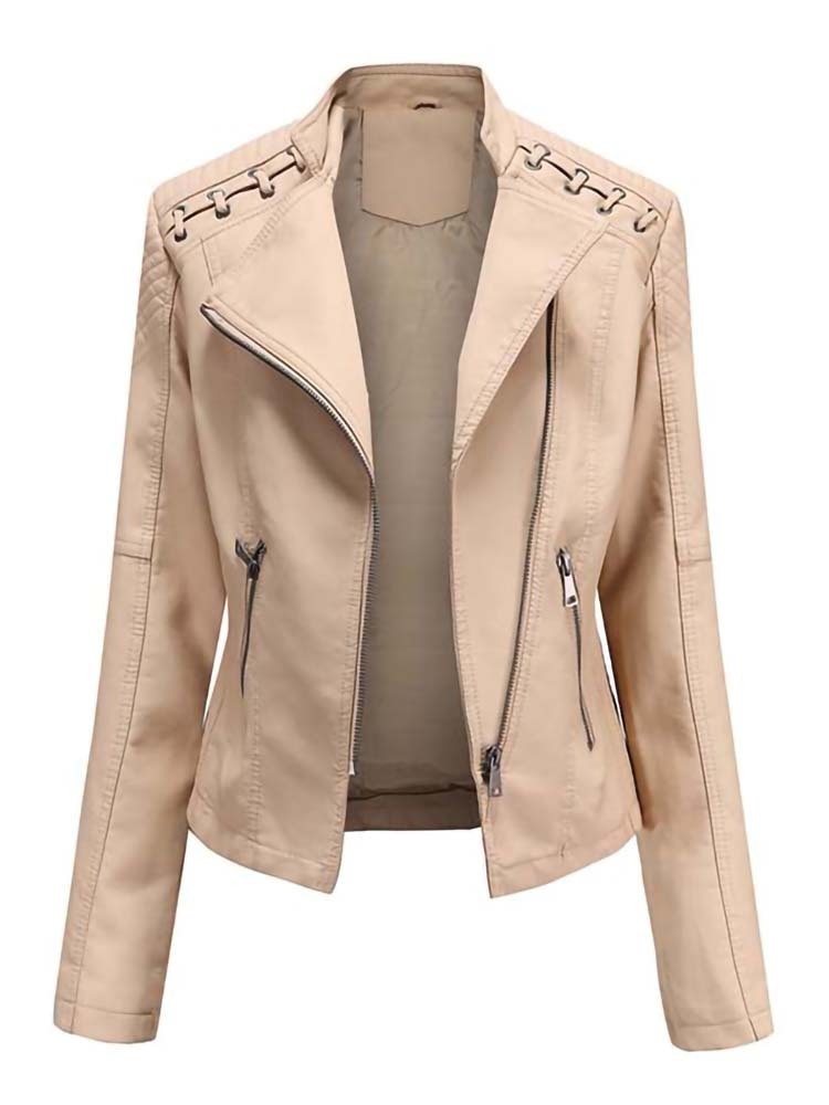 Ladies Leather Jacket , pockets , zippers with comfortable lining - TOP Seller / FREE Shipping