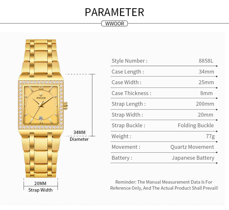WwOOR beautiful Gold 8858 Watches for Women / enter discount code 8DHRGX9DAJT2 Buy 1 get 1 FREE / FREE Shipping
