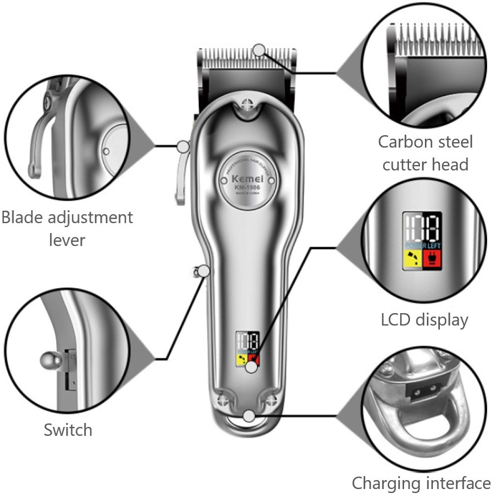 Kemei Professional Mombo Kit KM-1986, KM-1949, KM-1102 3-piece Combo set USB Charger / Trimmer, Cutter, electric shaver for men / FREE Shipping