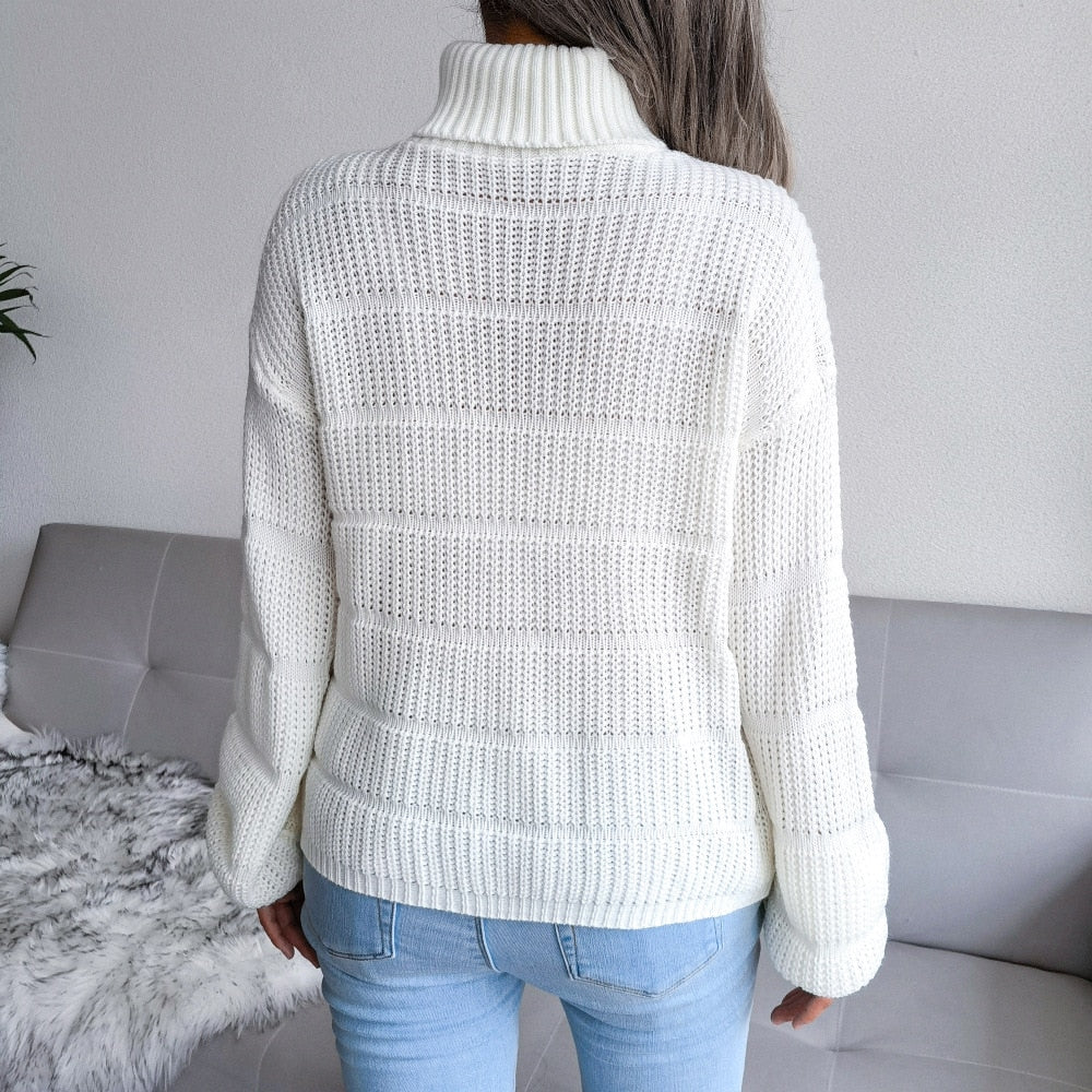 Ladies Turtleneck warm Knit Sweater / FREE Shipping - tracking available