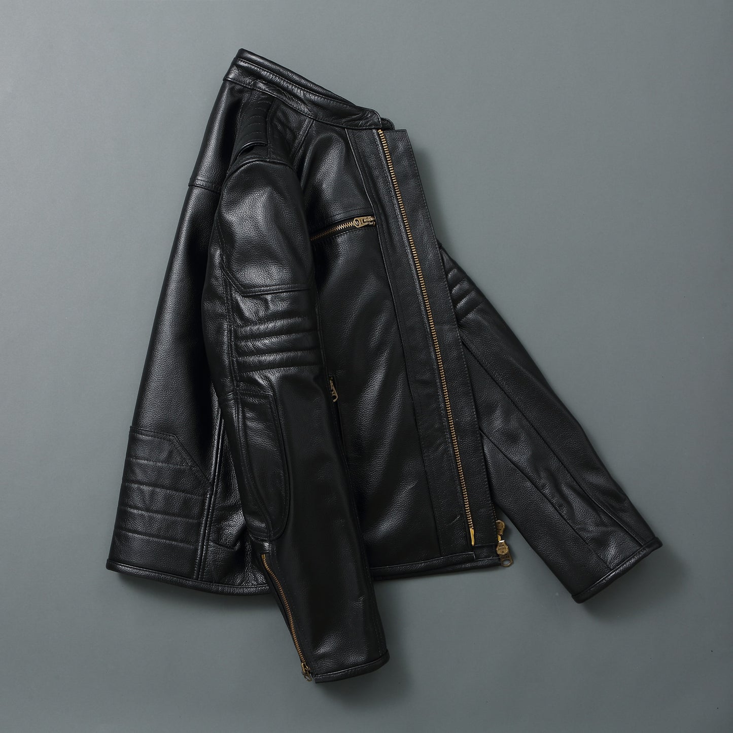Men's Motorcycle Causal Vintage Leather Jacket comfortable - Cowhide Leather / FREE Shipping - tracking available