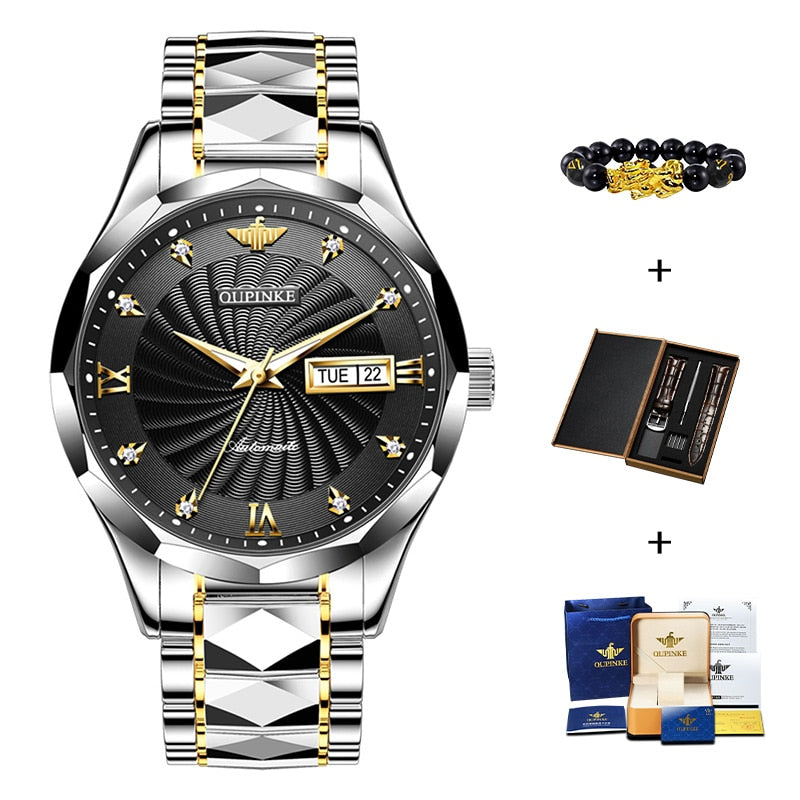 Swiss OUPINKE Top Brand Luxury business Men's Wrist watch / Waterproof