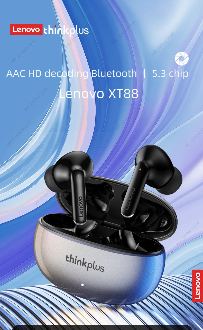 NEW Lenovo XT88 TWS Wireless Earphone Bluetooth 5.3 Dual Stereo Noise Reduction / Buy 15 get 5 FREE/ Enter Code N4ST685A3CR8 / FREE Shipping