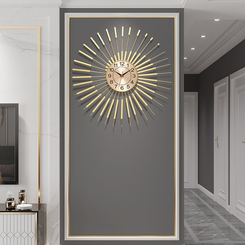 Living room light luxury iron wall clock / European style design