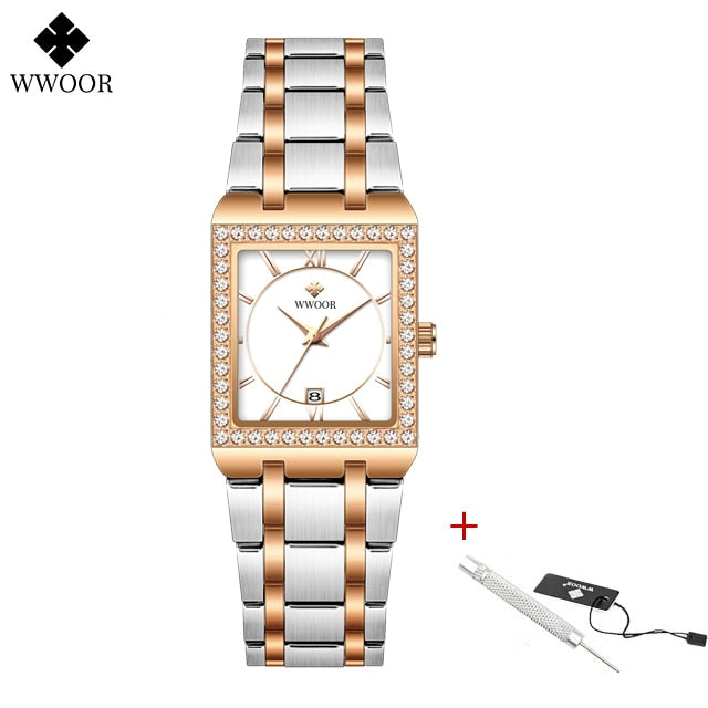 WwOOR beautiful Gold 8858 Watches for Women / enter discount code 8DHRGX9DAJT2 Buy 1 get 1 FREE / FREE Shipping