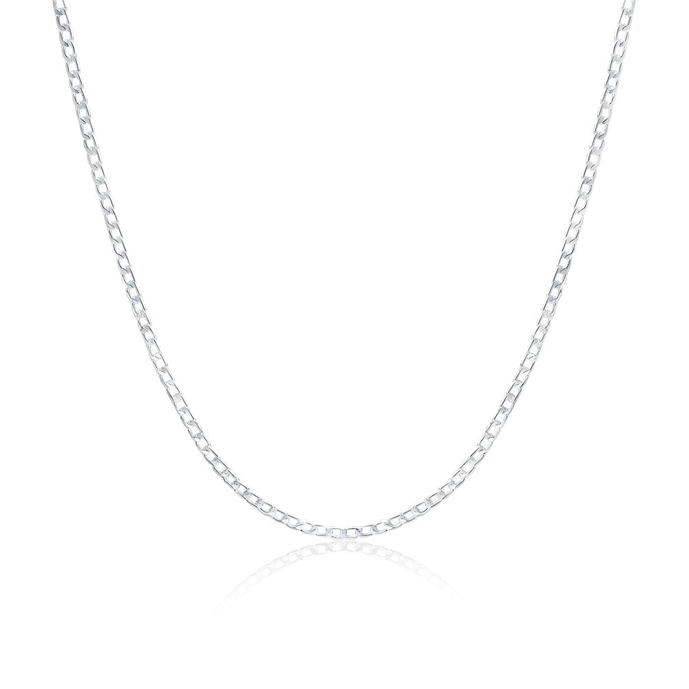 BATYYINY 925 Sterling Silver Italian Cuban Curb Chain Necklaces Men-Women/Free Shipping