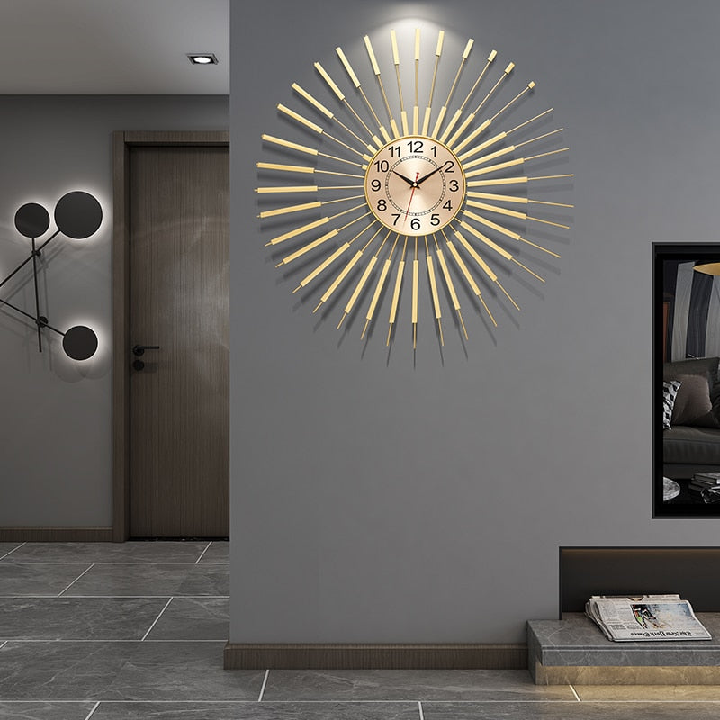 Living room light luxury iron wall clock / European style design