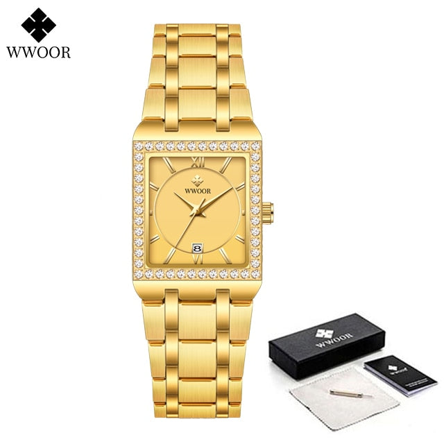 WwOOR beautiful Gold 8858 Watches for Women / enter discount code 8DHRGX9DAJT2 Buy 1 get 1 FREE / FREE Shipping