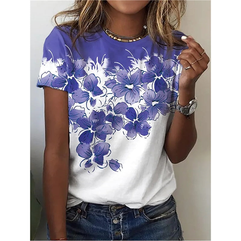 Ladies Beautiful sexy floral prints for blouse / t-shirt top comfortable / enter Discount Code RYNTGQJRZ81V BUY 4 get 1 FREE / FREE Shipping