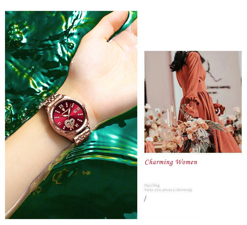 POEDAGAR 320 Elegant Ladies Watch with sparkling Diamonds-luminous/ FREE Shipping
