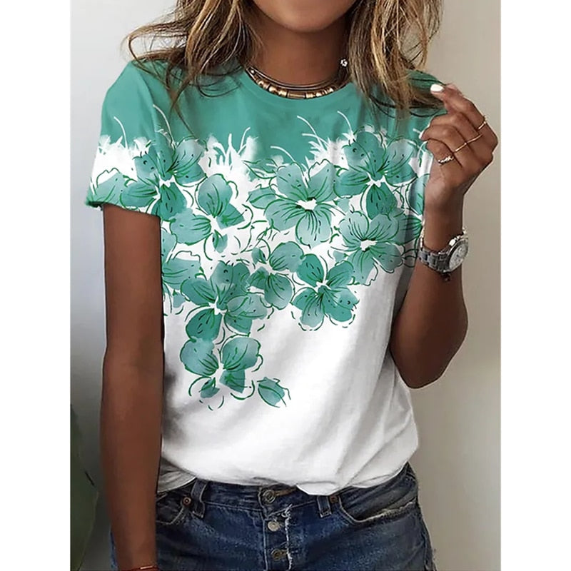 Ladies Beautiful sexy floral prints for blouse / t-shirt top comfortable / enter Discount Code RYNTGQJRZ81V BUY 4 get 1 FREE / FREE Shipping
